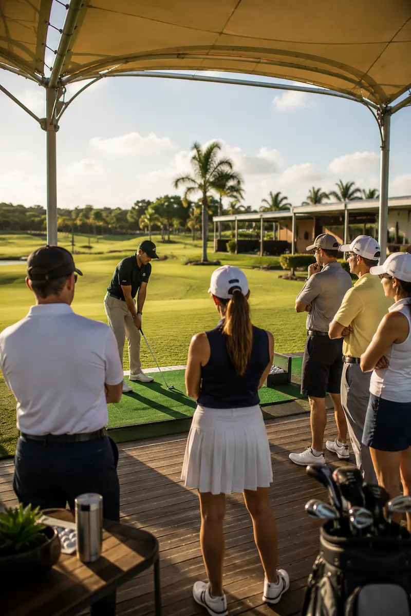Treinamento de golfe no Campo Olímpico